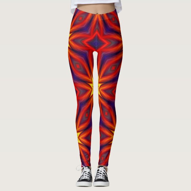 Abstract Colorful Pattern Leggings (Front)
