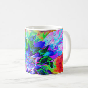  Abstract colorful  psychedelic chakra sunflower  Coffee Mug