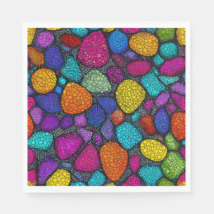Abstract colorful rocks napkin