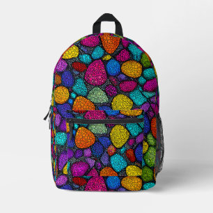 Abstract colorful rocks printed backpack