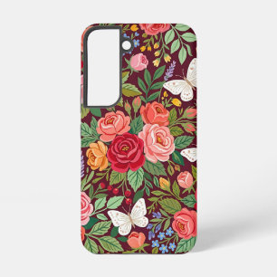 Abstract Colorful Roses Butterflies Samsung Cases