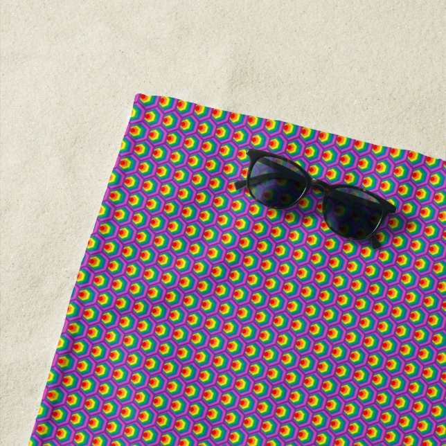 Abstract colorful shapes beach towel (In Situ)