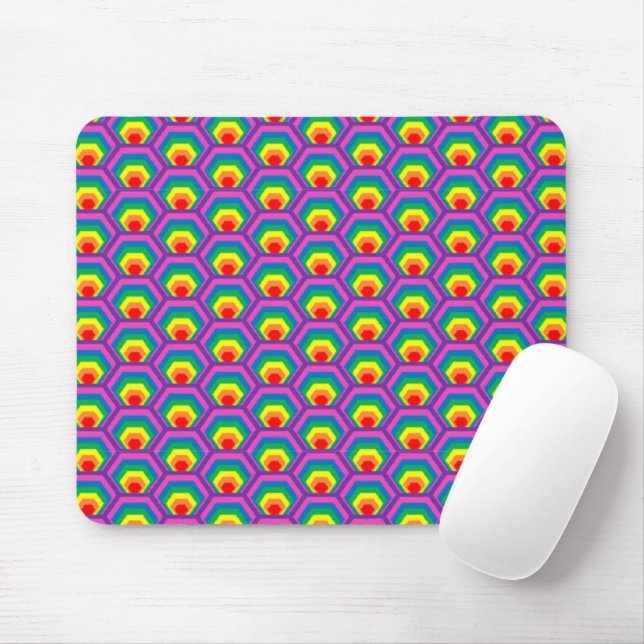 Abstract colorful shapes mouse pad (With Mouse)