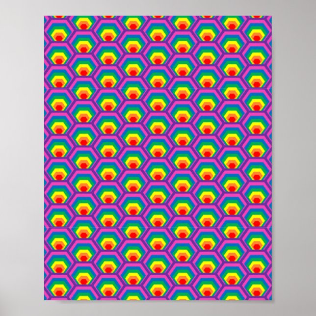 Abstract colorful shapes poster (Front)