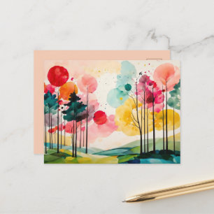 Abstract Colorful Springtime Postcard