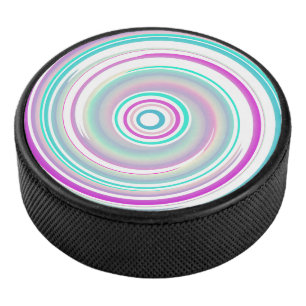 Abstract Colorful Swirl Hockey Puck