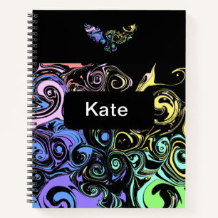 Abstract colorful swirls  notebook