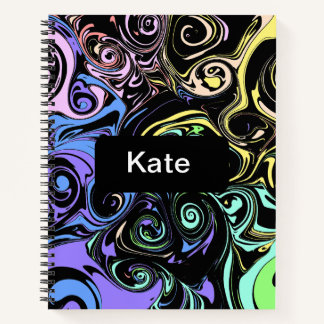 Abstract colorful swirls  notebook