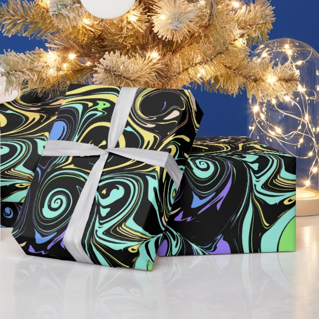 Abstract colorful swirls wrapping paper (Holidays)