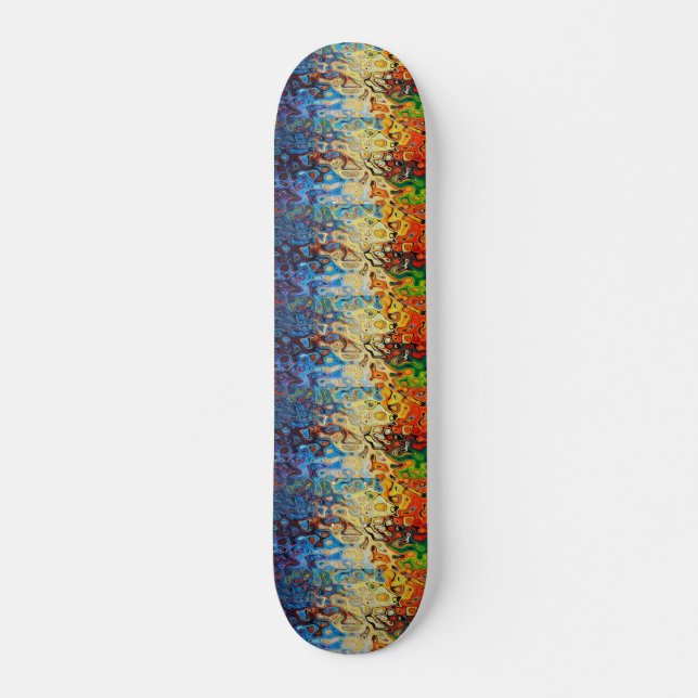 Abstract colorful textured pattern skateboard (Front)