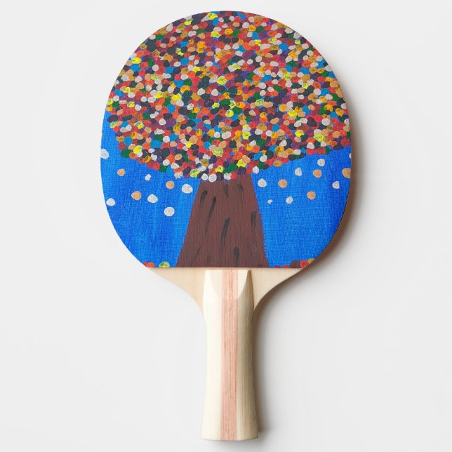 Abstract Colorful Tree  Ping Pong Paddle (Front)