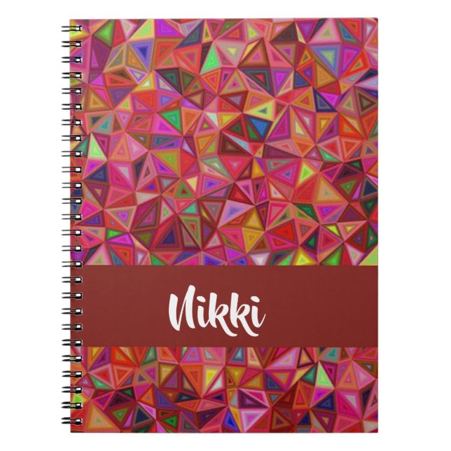 Abstract colorful triangles on notebook (Front)