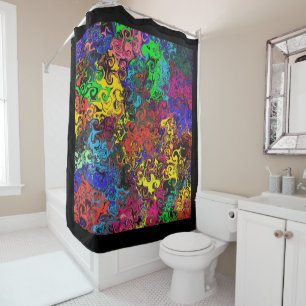 Abstract Colorful Twirlers / Shower Curtain