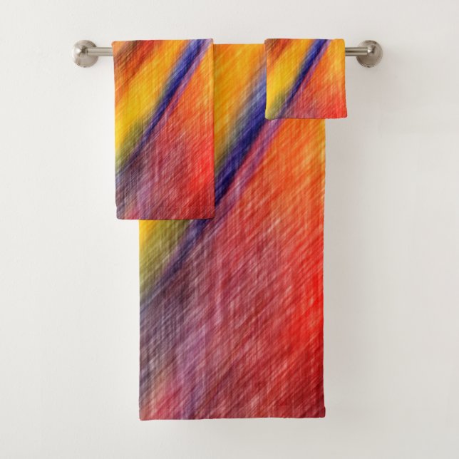 Abstract Colour Bath Towel Set (Insitu)