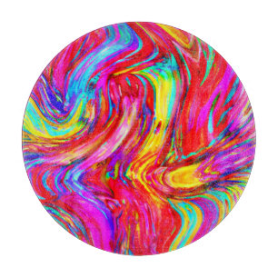 Abstract Colour Blast Pattern Cutting Board