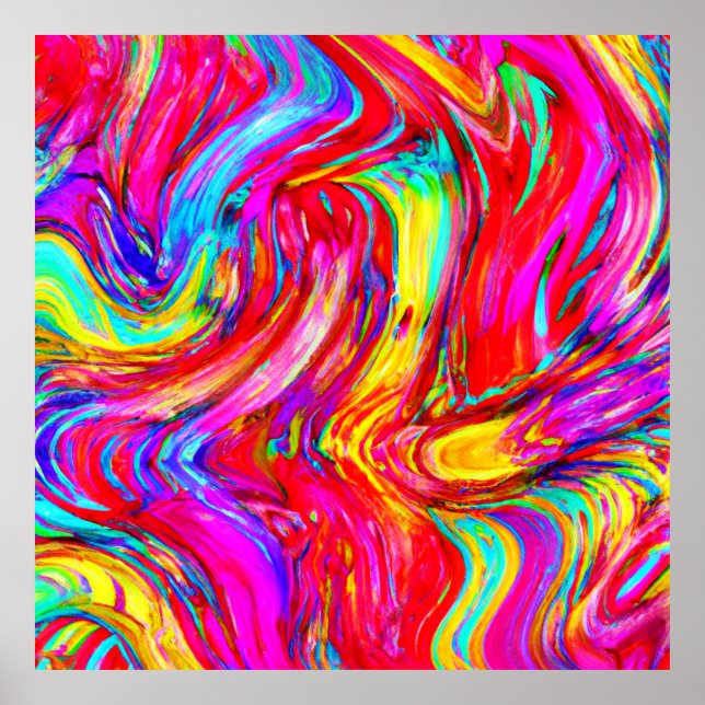 Abstract Colour Blast Pattern Poster (Front)