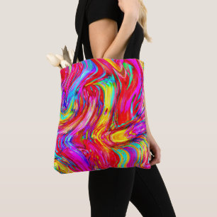 Abstract Colour Blast Pattern Tote Bag