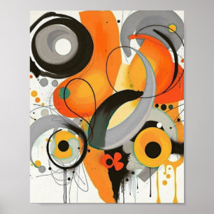 Abstract Colour Block Mid Century Modern Poster