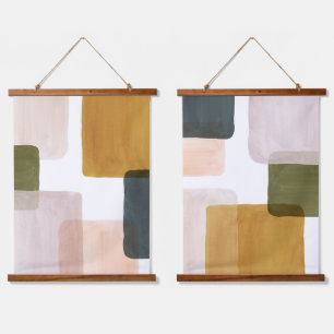 Abstract colour blocks hanging tapestry