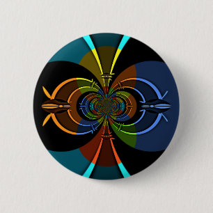 Abstract Colour Burst Art Print 6 Cm Round Badge