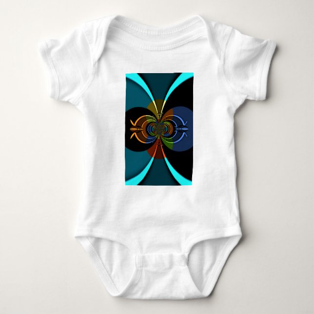 Abstract Colour Burst Art Print Baby Bodysuit (Front)