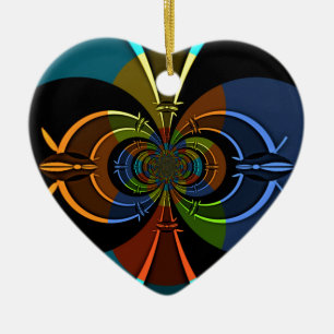 Abstract Colour Burst Art Print Ceramic Ornament