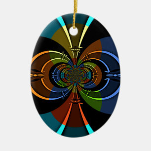 Abstract Colour Burst Art Print Ceramic Tree Decoration