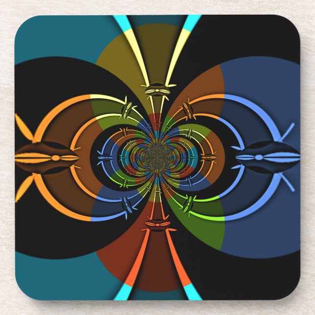 Abstract Colour Burst Art Print Coaster (Front)