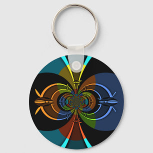 Abstract Colour Burst Art Print Key Ring