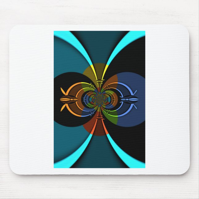 Abstract Colour Burst Art Print Mouse Pad (Front)