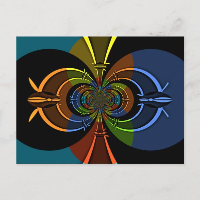 Abstract Colour Burst Art Print Postcard (Front)