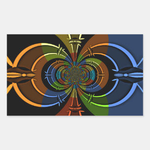 Abstract Colour Burst Art Print Rectangular Sticker