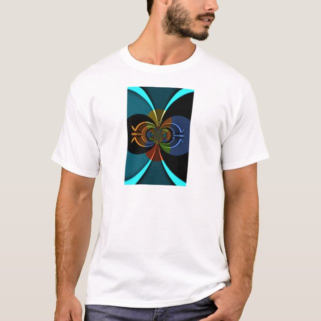 Abstract Colour Burst Art Print T-Shirt (Front)