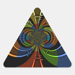 Abstract Colour Burst Art Print Triangle Sticker