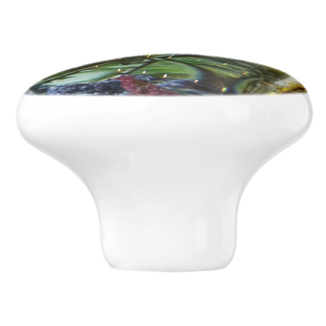 Abstract colour ceramic knob (Side)