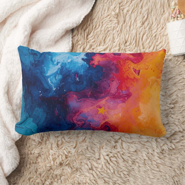Abstract Colour Combination Throw Pillow (Blanket)