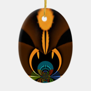 Abstract Colour Contrast Art Print Ceramic Ornament