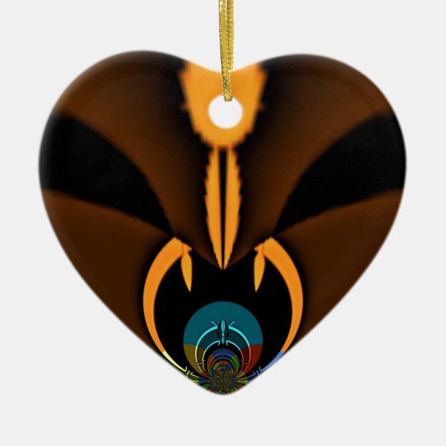 Abstract Colour Contrast Art Print Ceramic Ornament (Front)