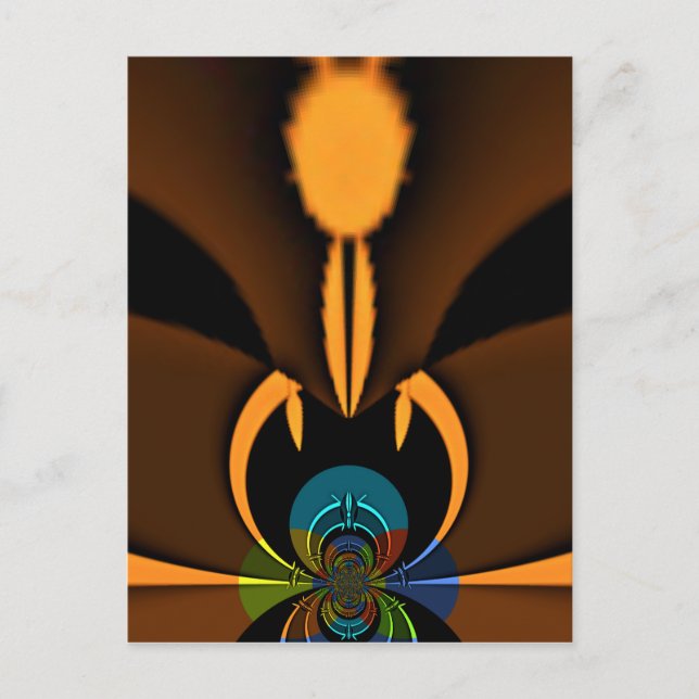 Abstract Colour Contrast Art Print Postcard (Front)