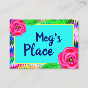Abstract Colour Craze Rose Business Card