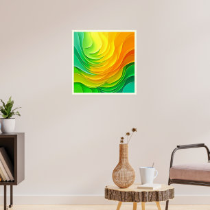 Abstract Colour Energy Flow Design Poster