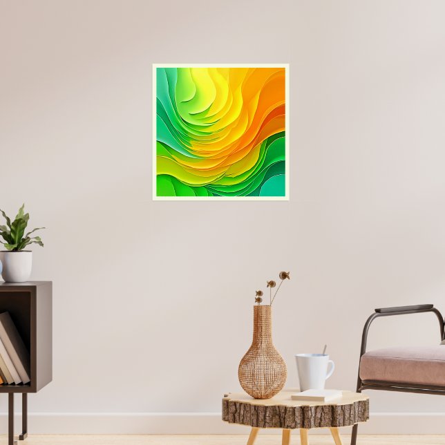 Abstract Colour Energy Flow Design Poster (Living Room 3)
