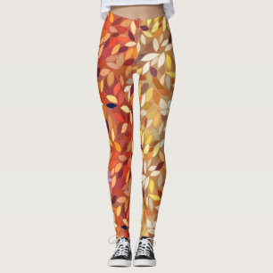 Abstract Colour Fall Leaf Leggings