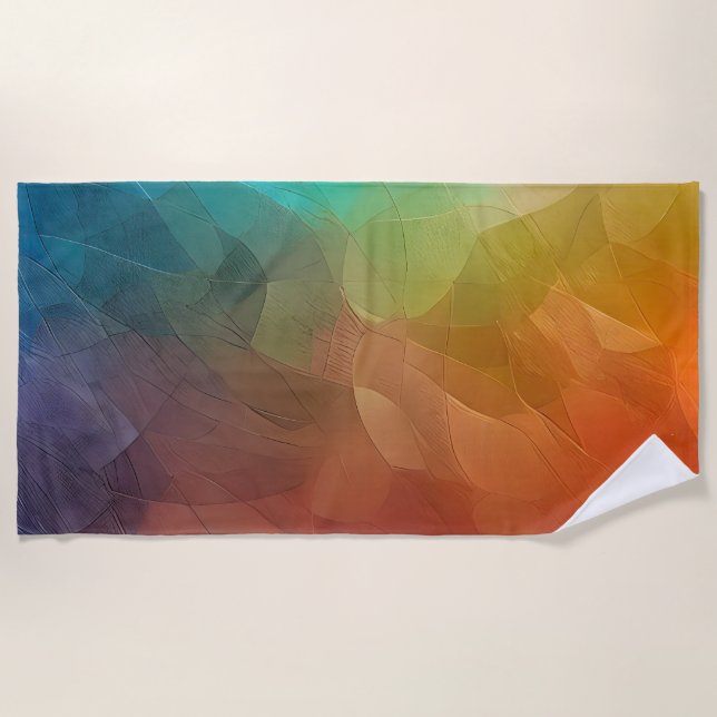 Abstract Colour Flow in Shapes Beach Towel (Front)