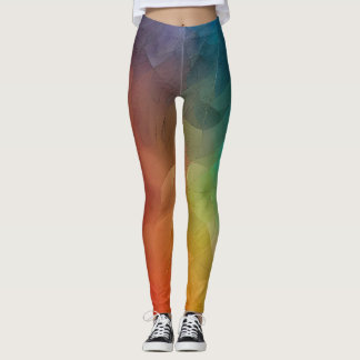 Abstract Colour flow in shapes Leggings