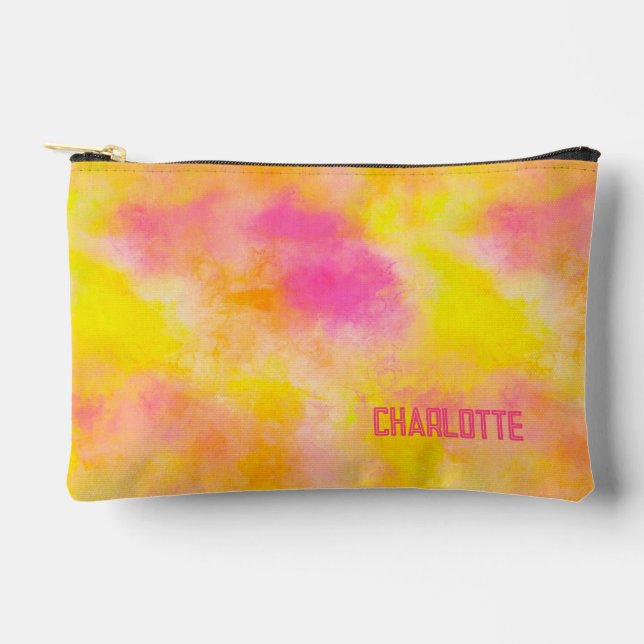 Abstract Colour Gradient Luminous Joy Personalised Accessory Pouch (Front)