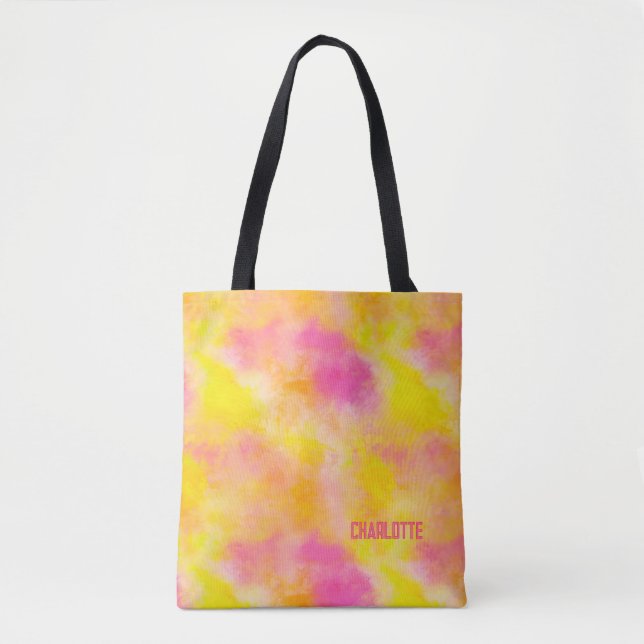 Abstract Colour Gradient Luminous Joy Personalised Tote Bag (Front)