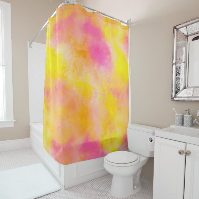 Abstract Colour Gradient Luminous Joy Shower Curtain (In Situ)