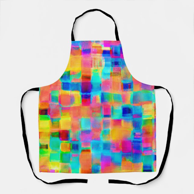 Abstract Colour Grid Apron (Front)