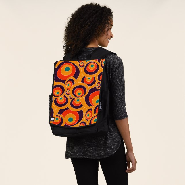 Abstract Colour Ovals Backpack – Modern Geometric  (Worn)